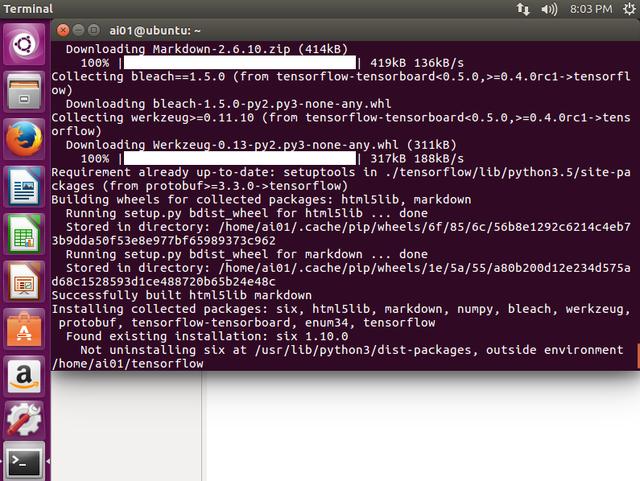 基于ubuntu16 Python3 tensorflow(TensorFlow環境搭建)