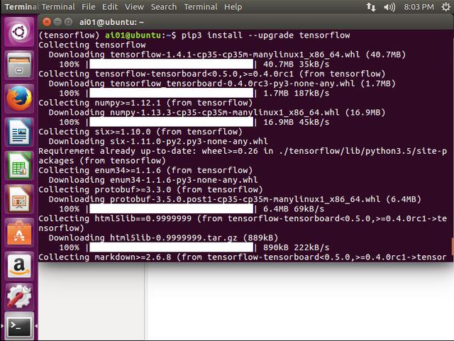 基于ubuntu16 Python3 tensorflow(TensorFlow環境搭建)