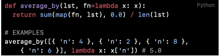Python 列表映射后的平均值