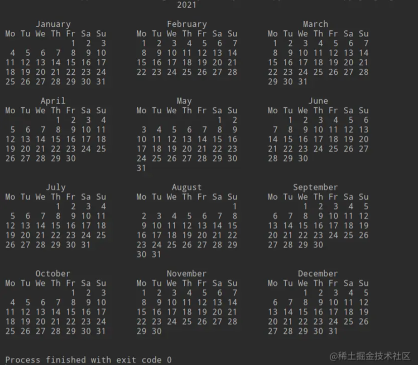 Python calendar模塊詳情