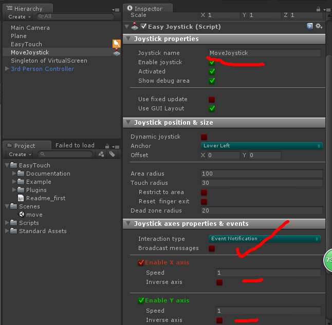 Unity3D控件Easytouch控制主角移動(dòng)