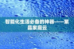 智能化生活必備的神器——紫晶家庭云